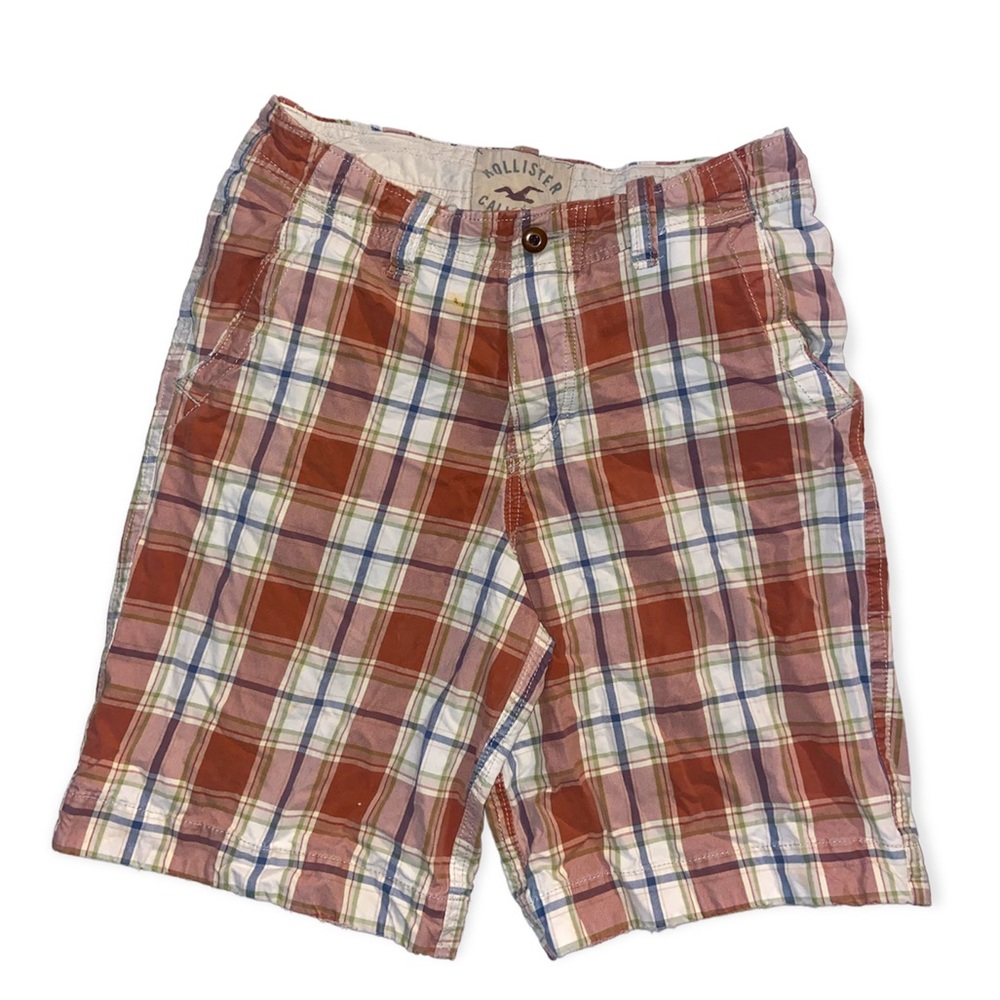 Hollister mens plaid cargo shorts